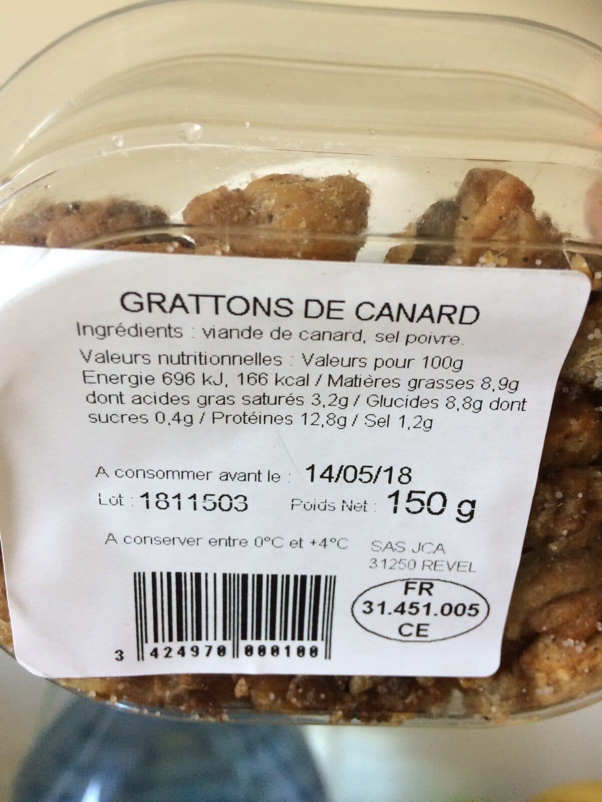 Open Food Facts Grattons de canard packshot