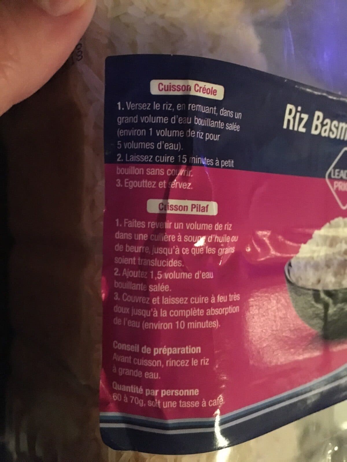 Leader Price Riz basmati etuvé packshot