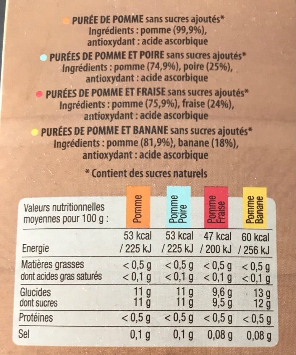 Millefruits Gourdes de Purée de Fruits : mix Pommes-Poires-Fraises-Bananes packshot