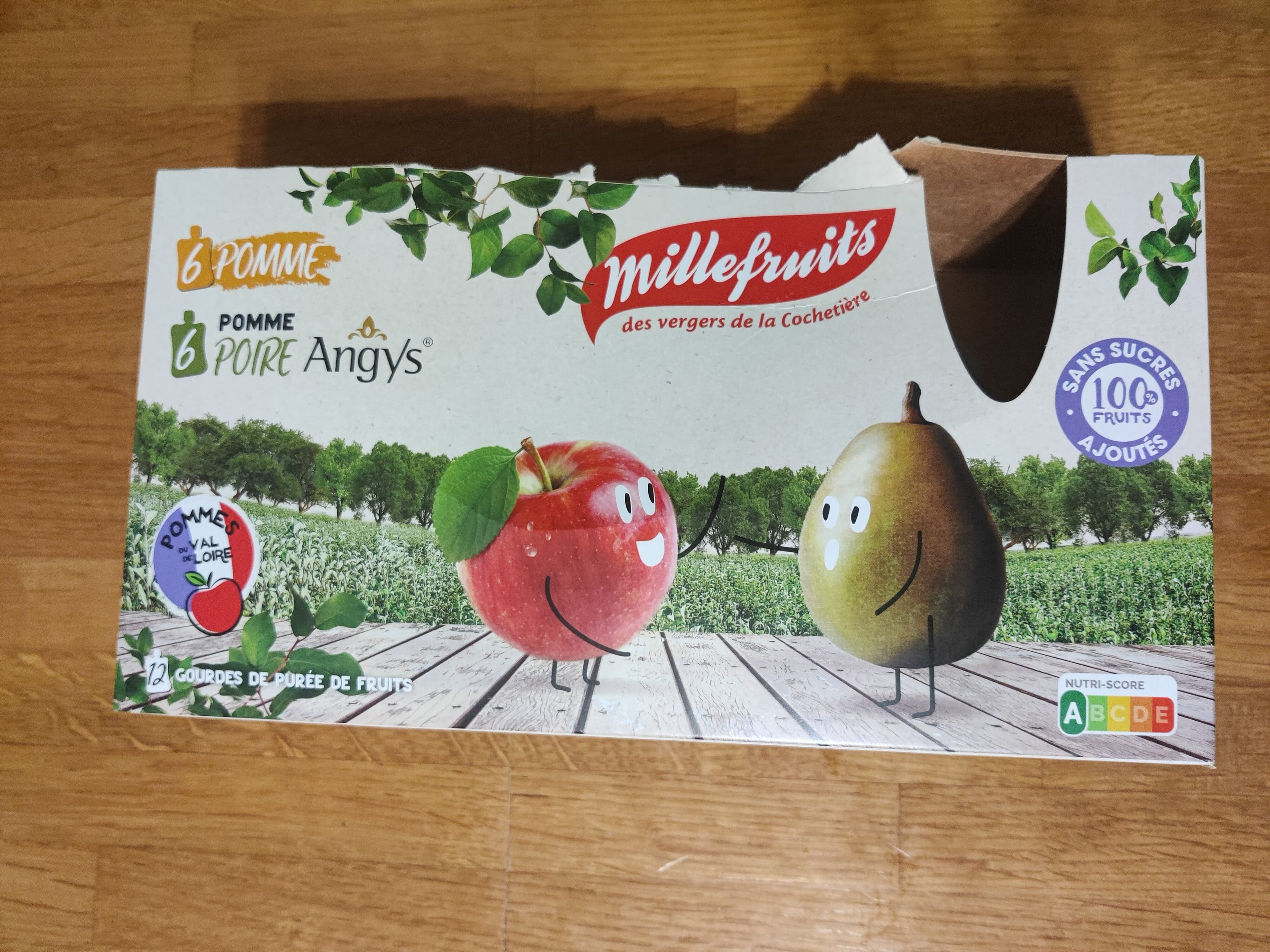 Millefruits Gourdes de purée de fruits pomme et pomme-poire packshot
