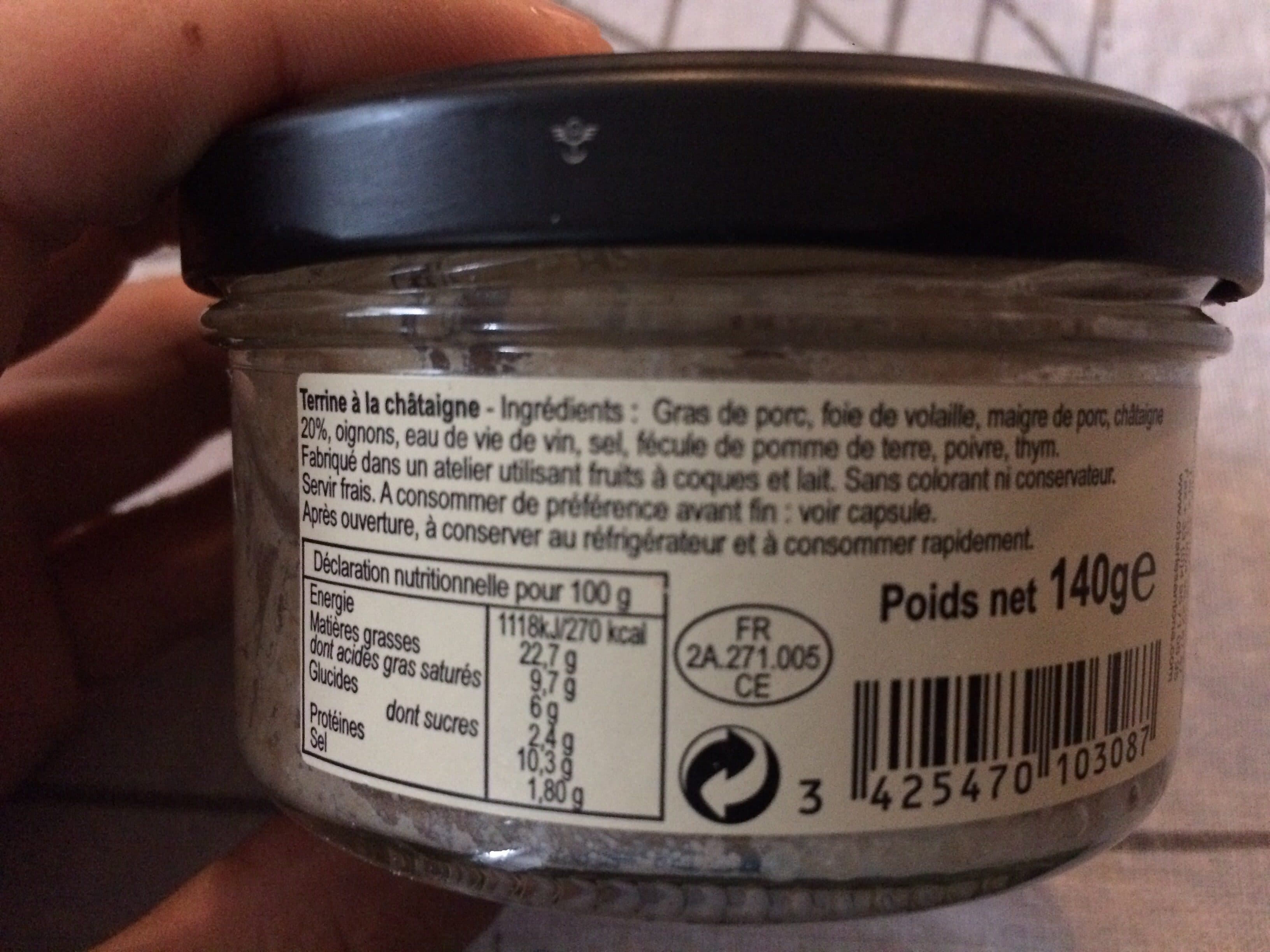 Charles Antona Terrine Charles Antona Corsica à la chataigne 140gr packshot