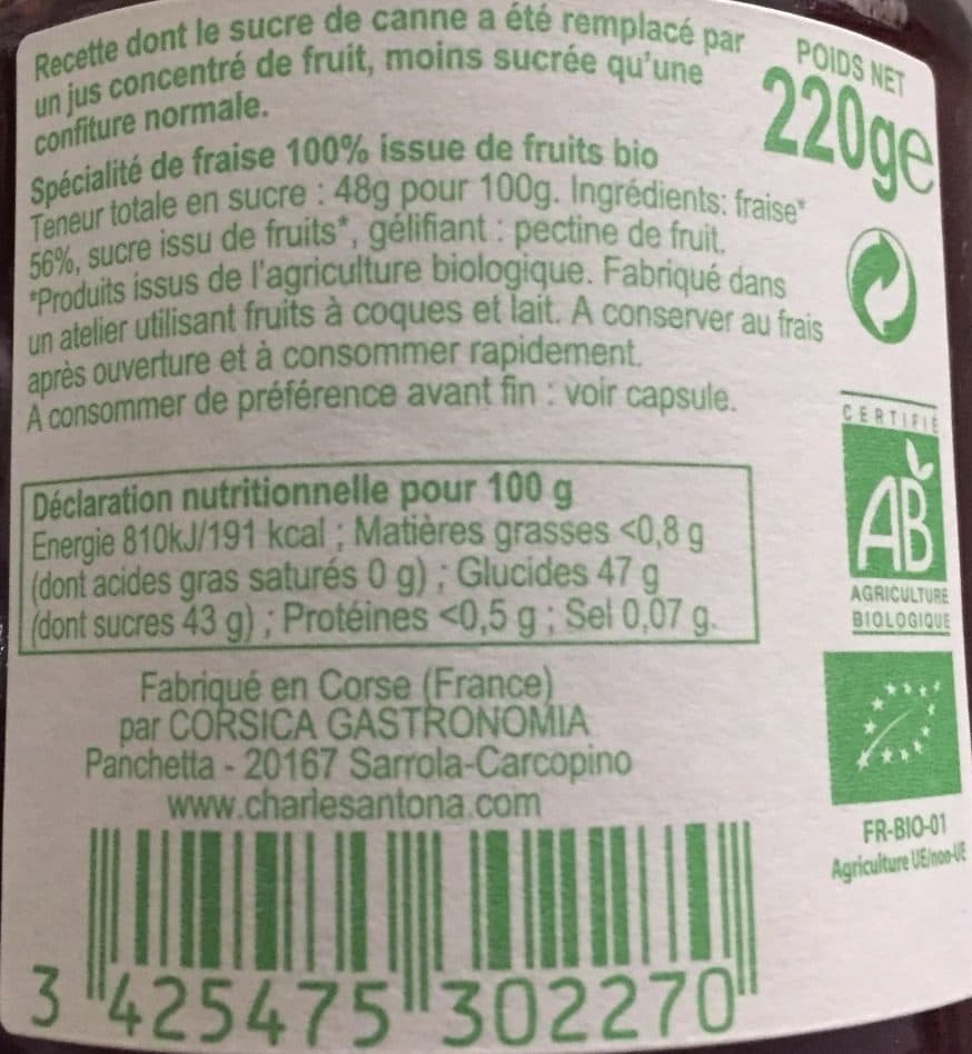 Charles Antona Confiture de fraise packshot