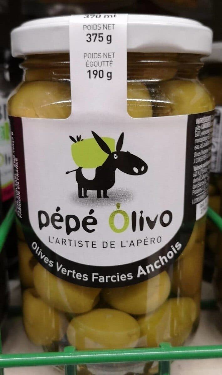 Pépé Olivo Olives vertes à la farce d'anchois packshot