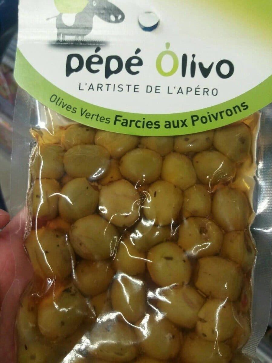 Pépé Olivo Olives vertes farcies aux poivrons packshot
