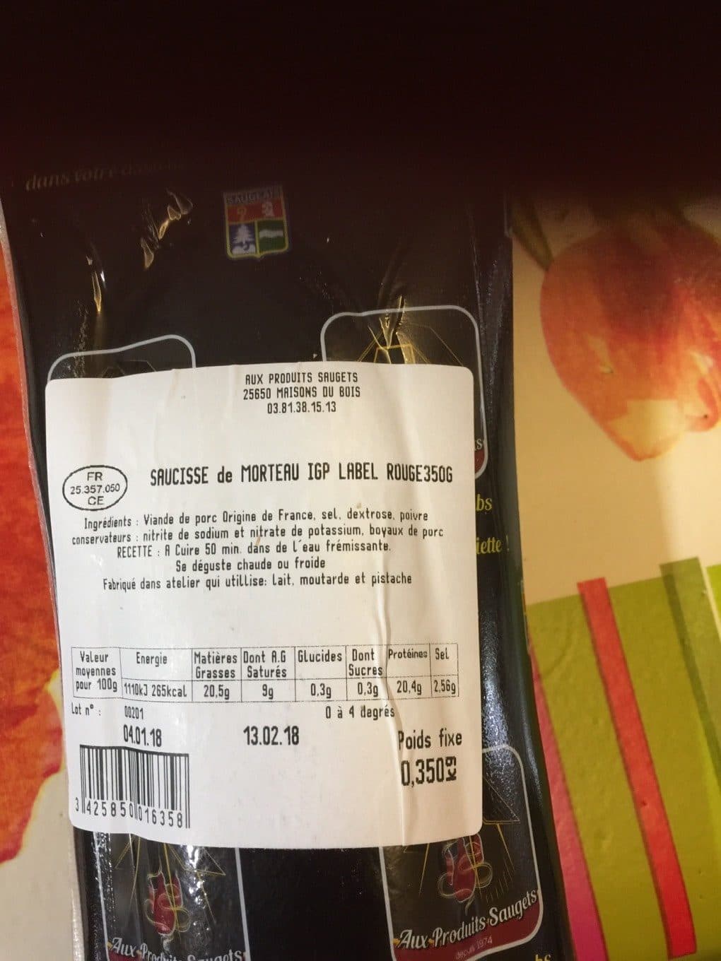 Aux Produits Saugets Saucisse de morteau packshot