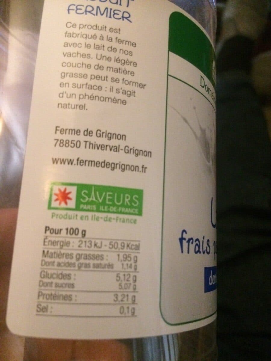 Domaine de Grignon Lait frais pasteurisé Demi-écrémé packshot