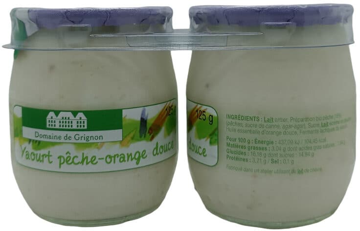 Domaine de grignon Yaourt brassé pêche orange douce packshot