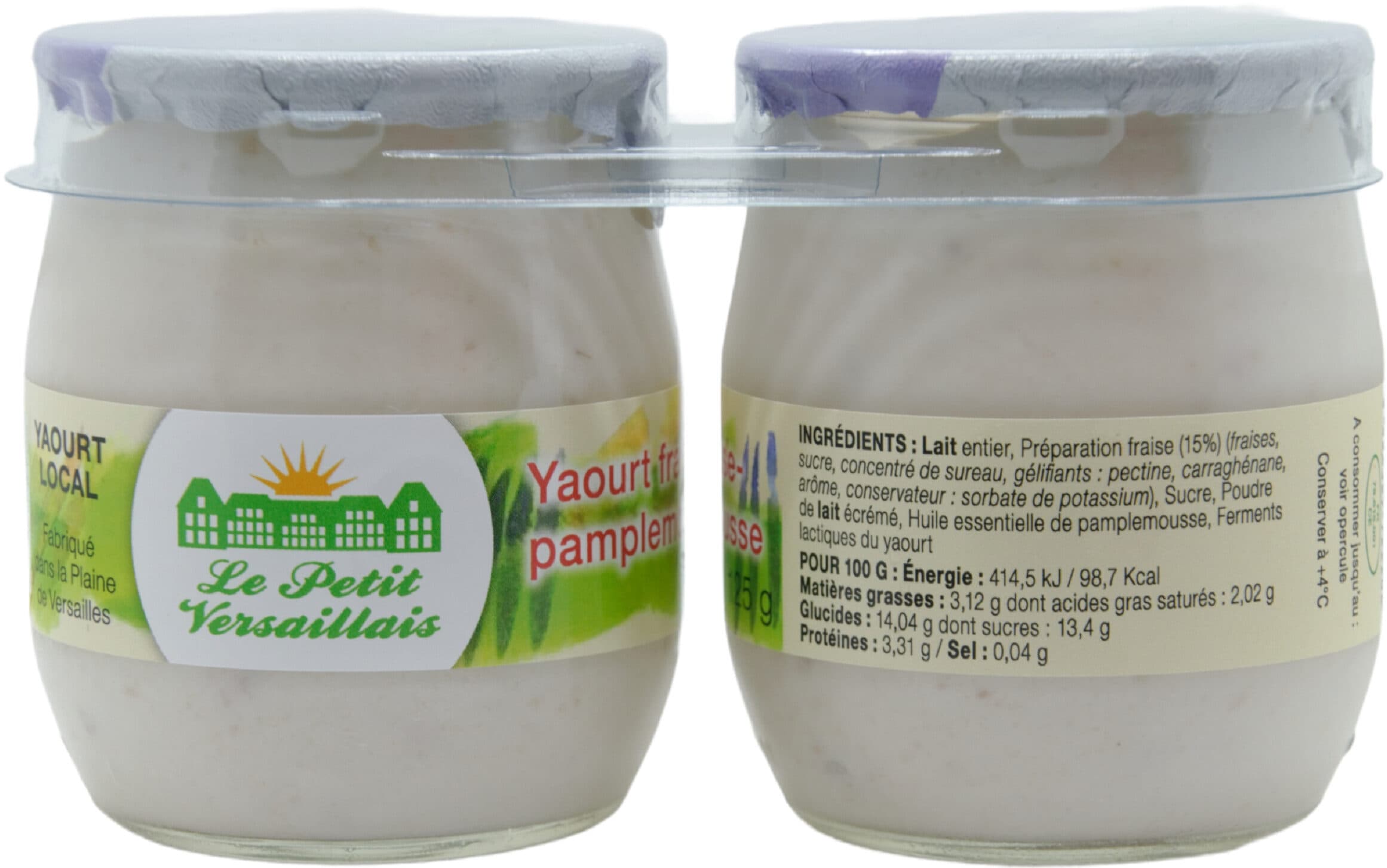 Le petit versaillais Yaourt brassé Fraise Pamplemousse packshot