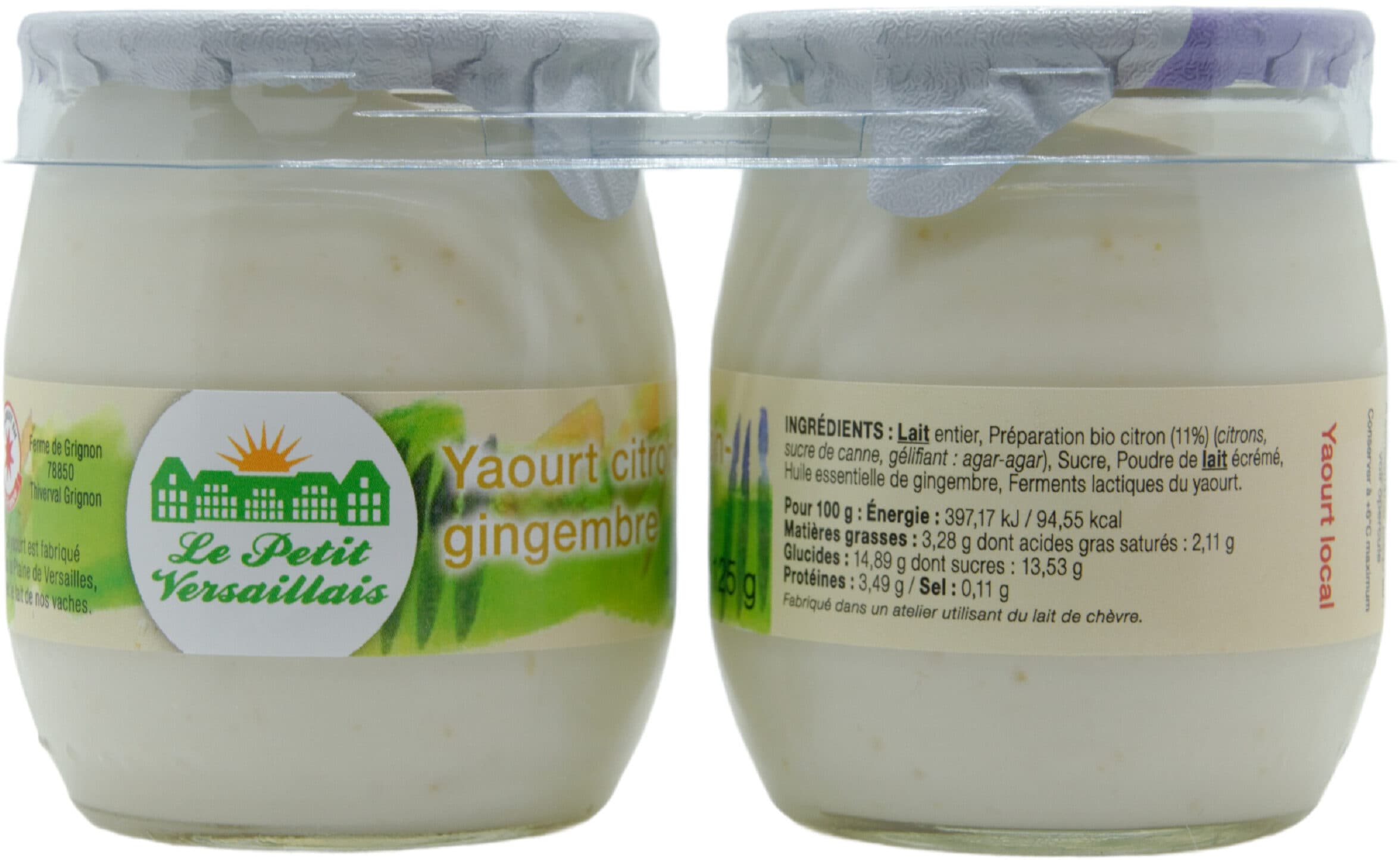 Le petit versaillais Yaourt brassé citron gingembre packshot