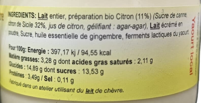 Le petit versaillais Yaourt brassé citron gingembre packshot