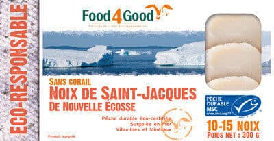 Food4Good Noix de Saint Jacques de Nouvelle Ecosse MSC (Sans Corail) packshot