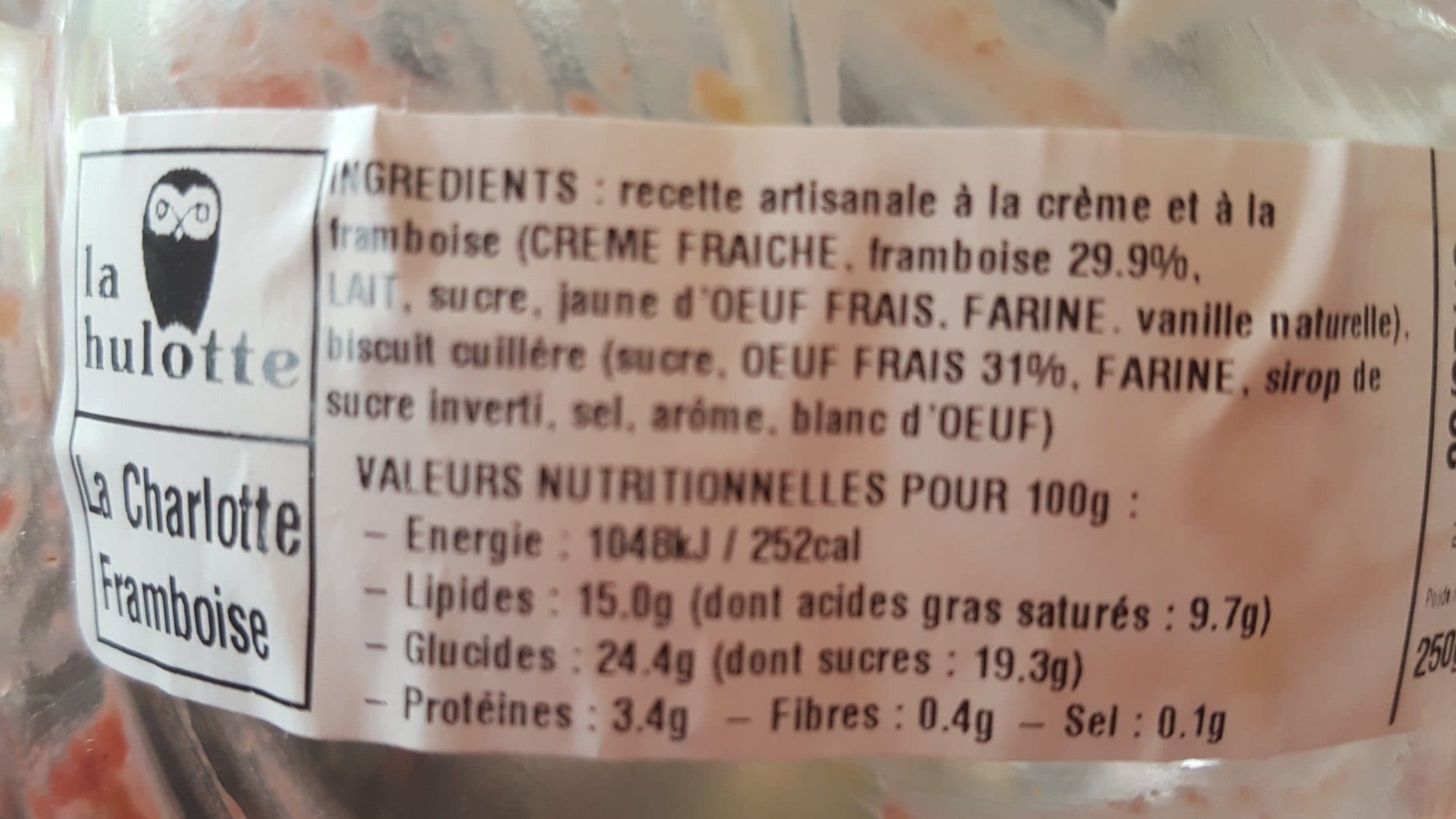 Open Food Facts Charlotte aux framboises packshot