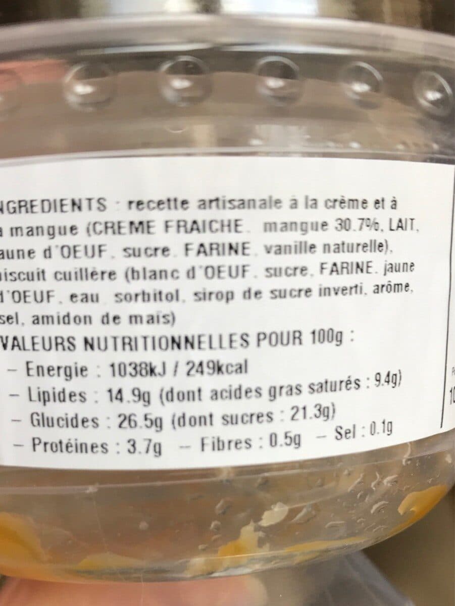 Open Food Facts charlotte artisanale à la mangue packshot