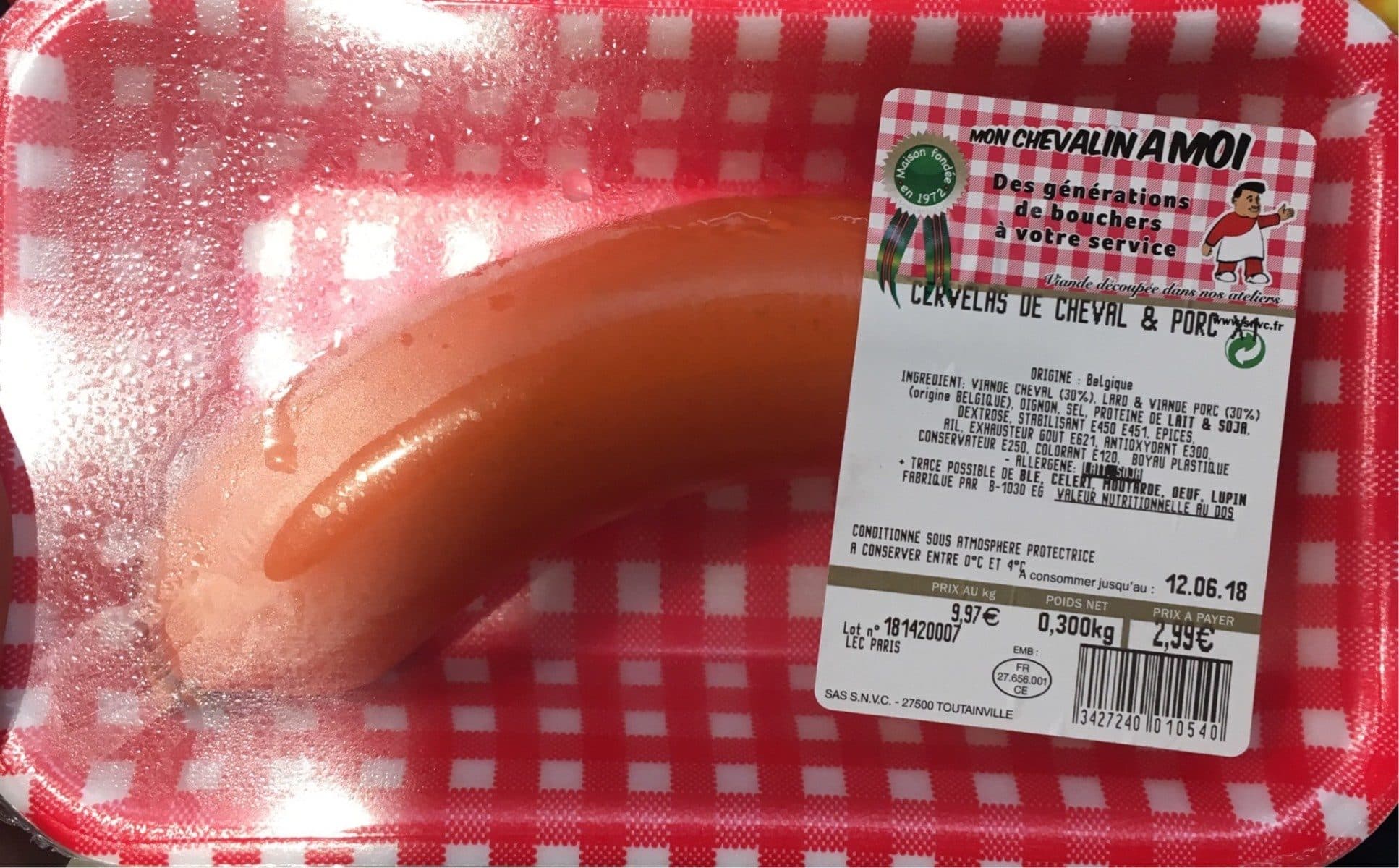 Open Food Facts Cervelas de cheval, 1 pièce packshot