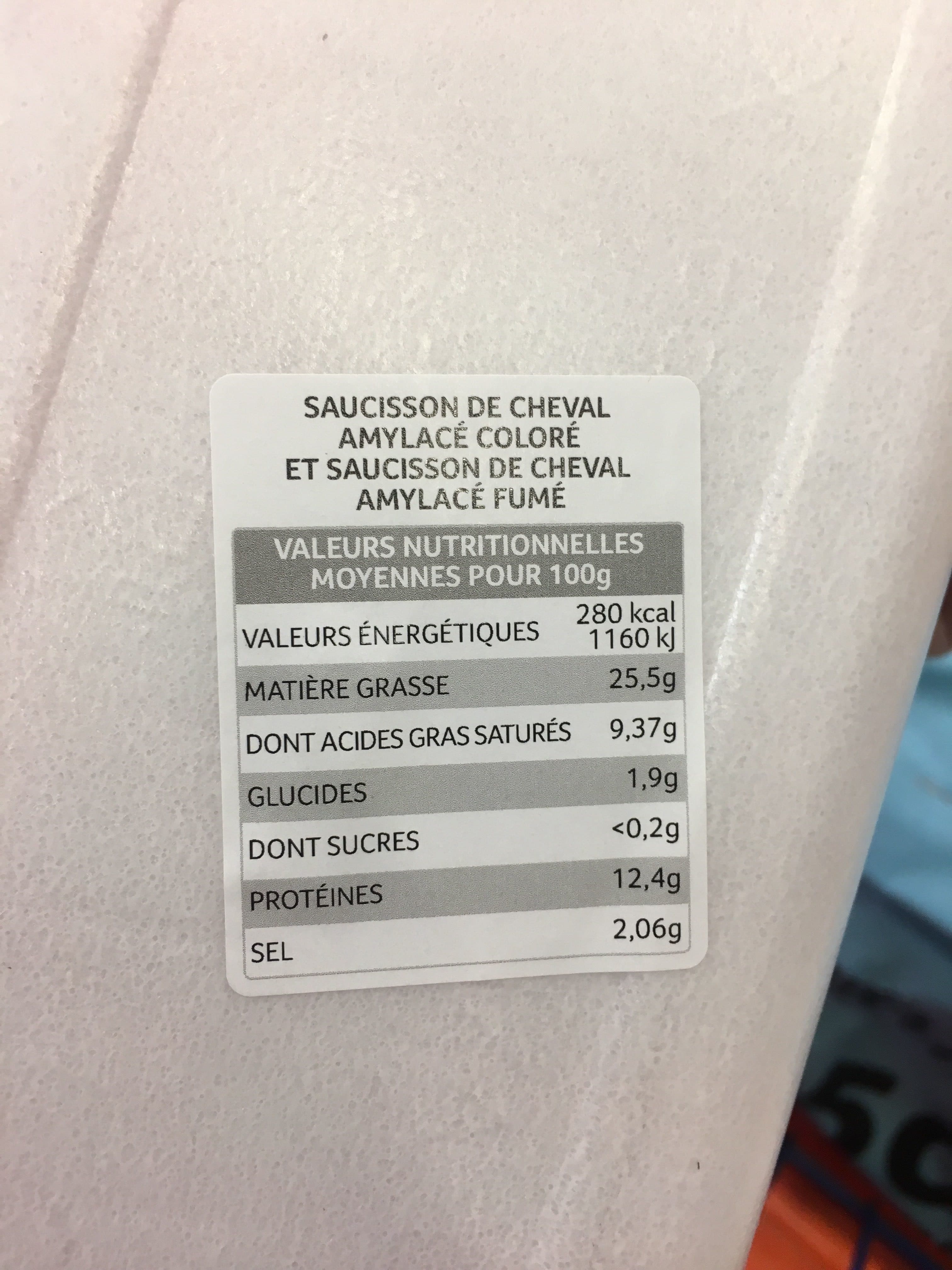 Open Food Facts Saucisson de cheval fume packshot