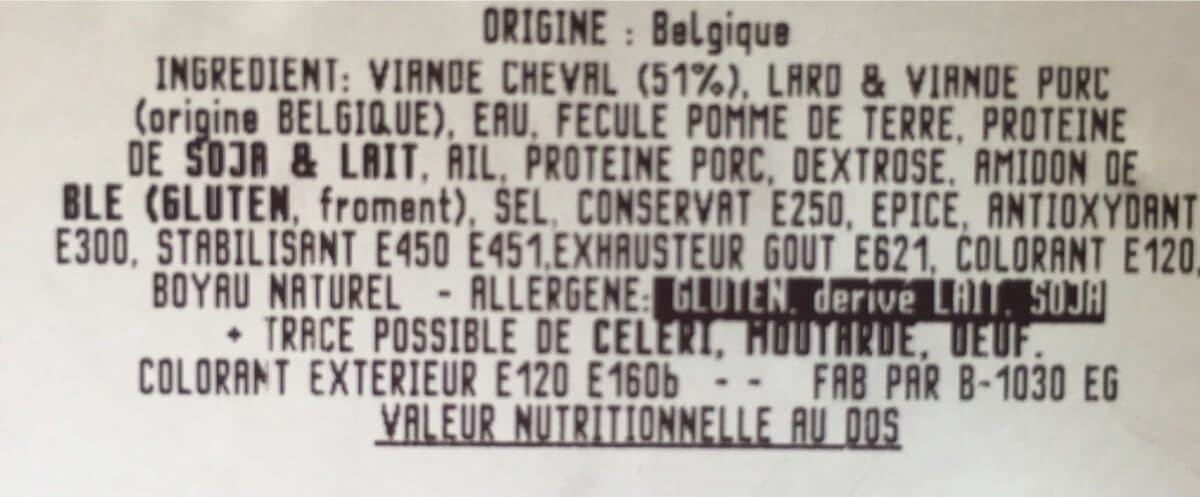 Open Food Facts Saucisson de cheval fume packshot