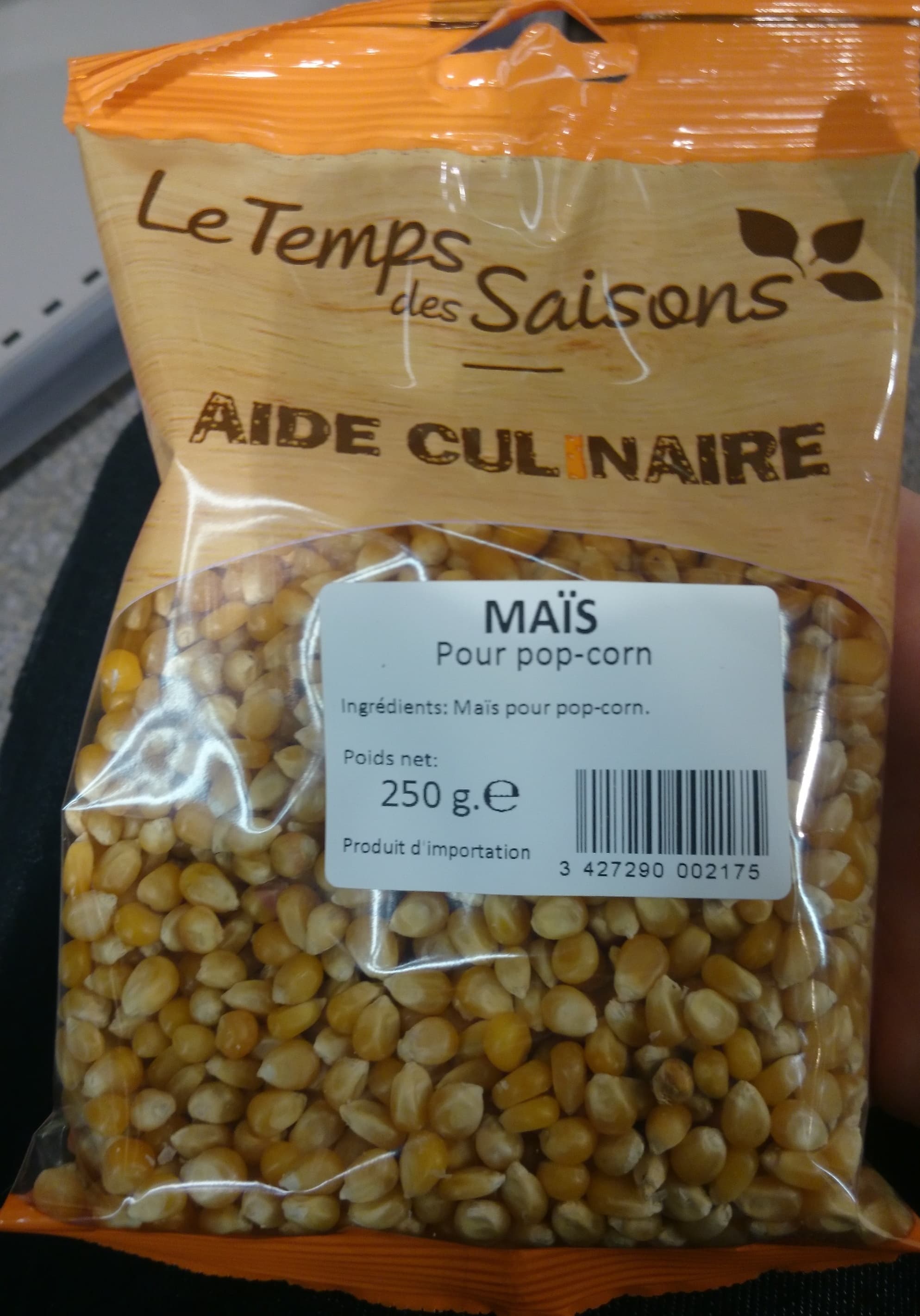 Le temps des saisons Maïs pour Pop-Corn packshot