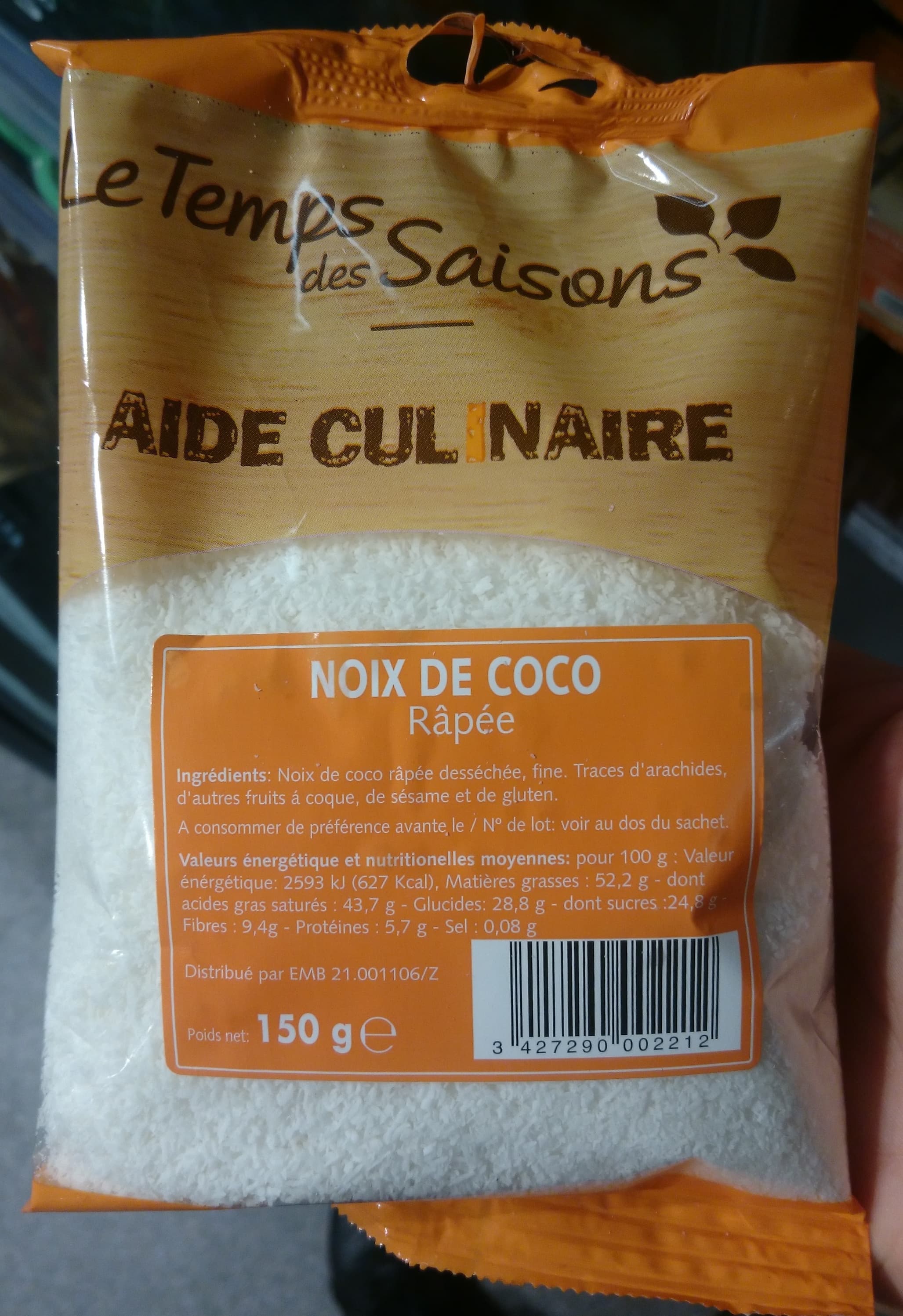 Le Temps des Saisons Noix de coco râpée packshot