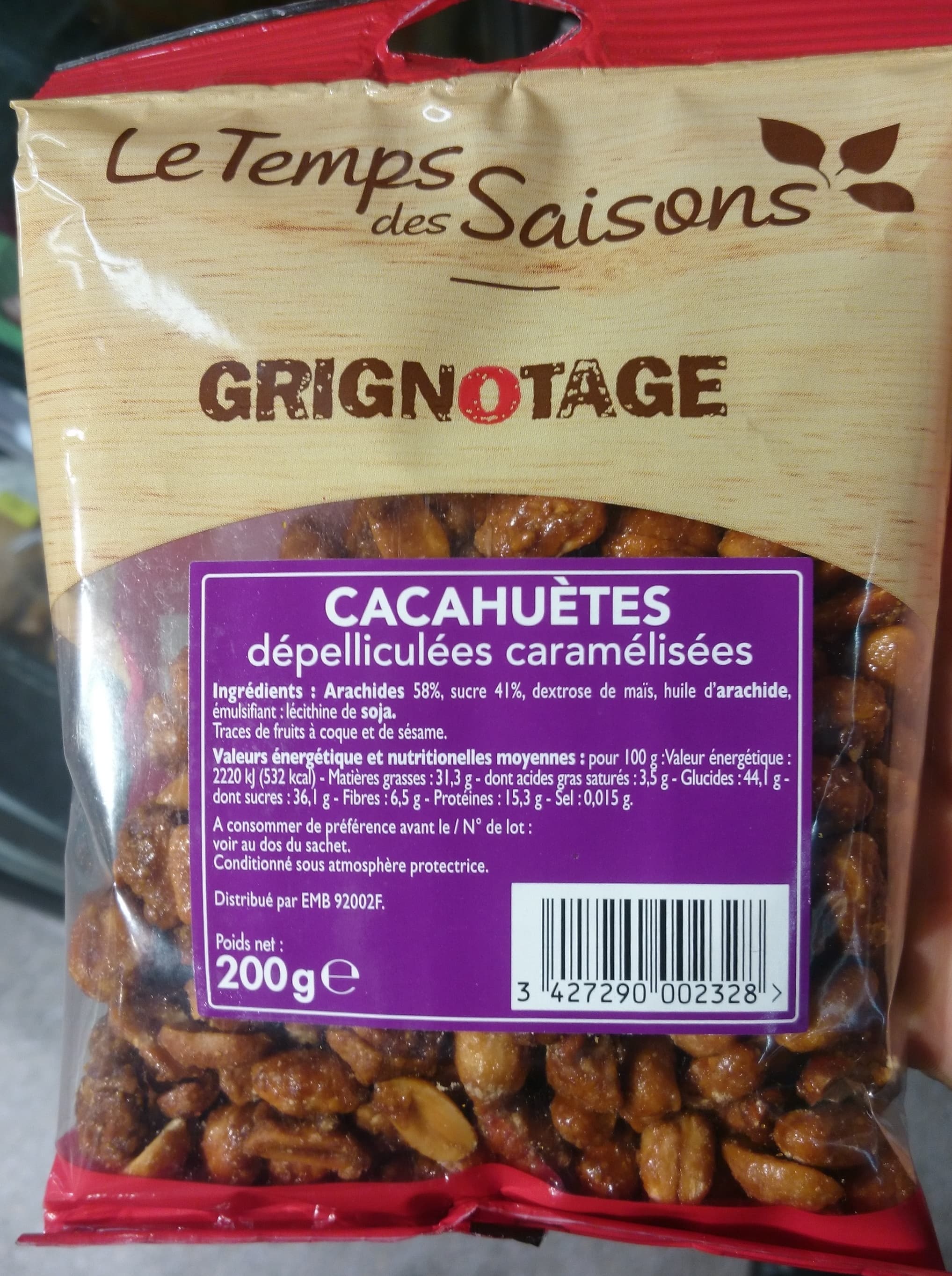Le Temps des Saisons Cacahuètes caramélisées packshot