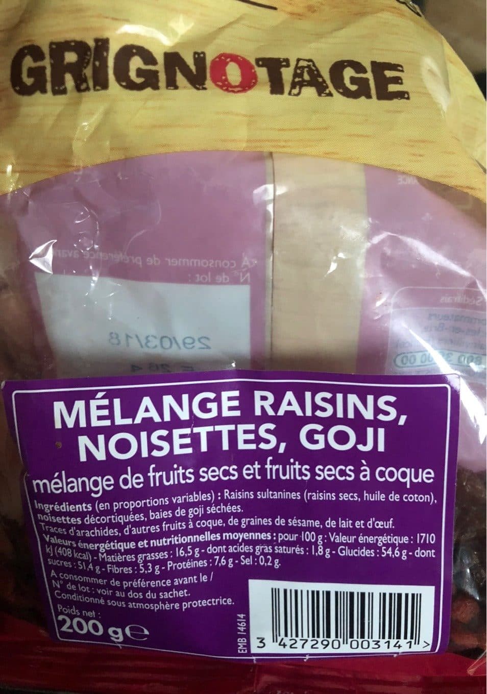 Le temps Des Saisons Raisin noisette goji packshot