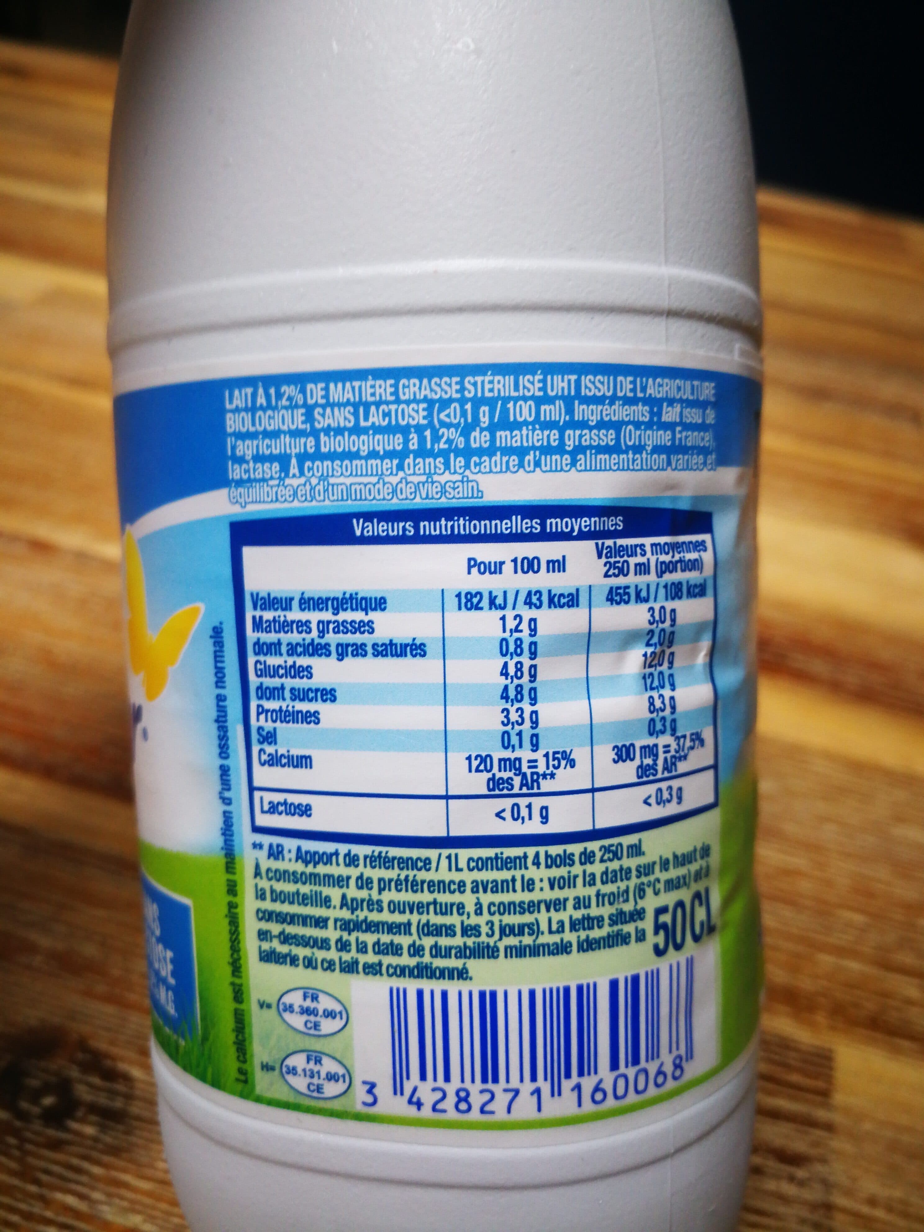 Lactel Matin Léger Bio Sans Lactose packshot