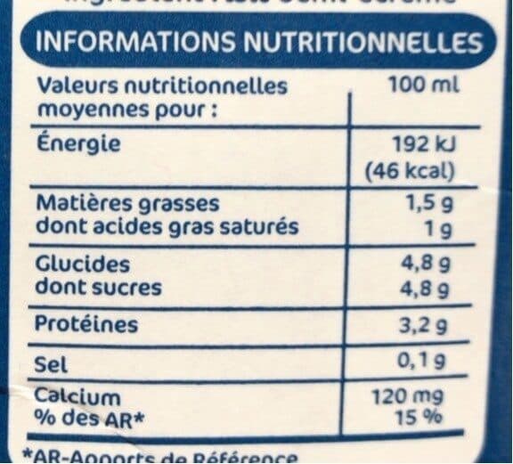 Lait de France Lait stérilisé U.H.T. demi-écrémé packshot