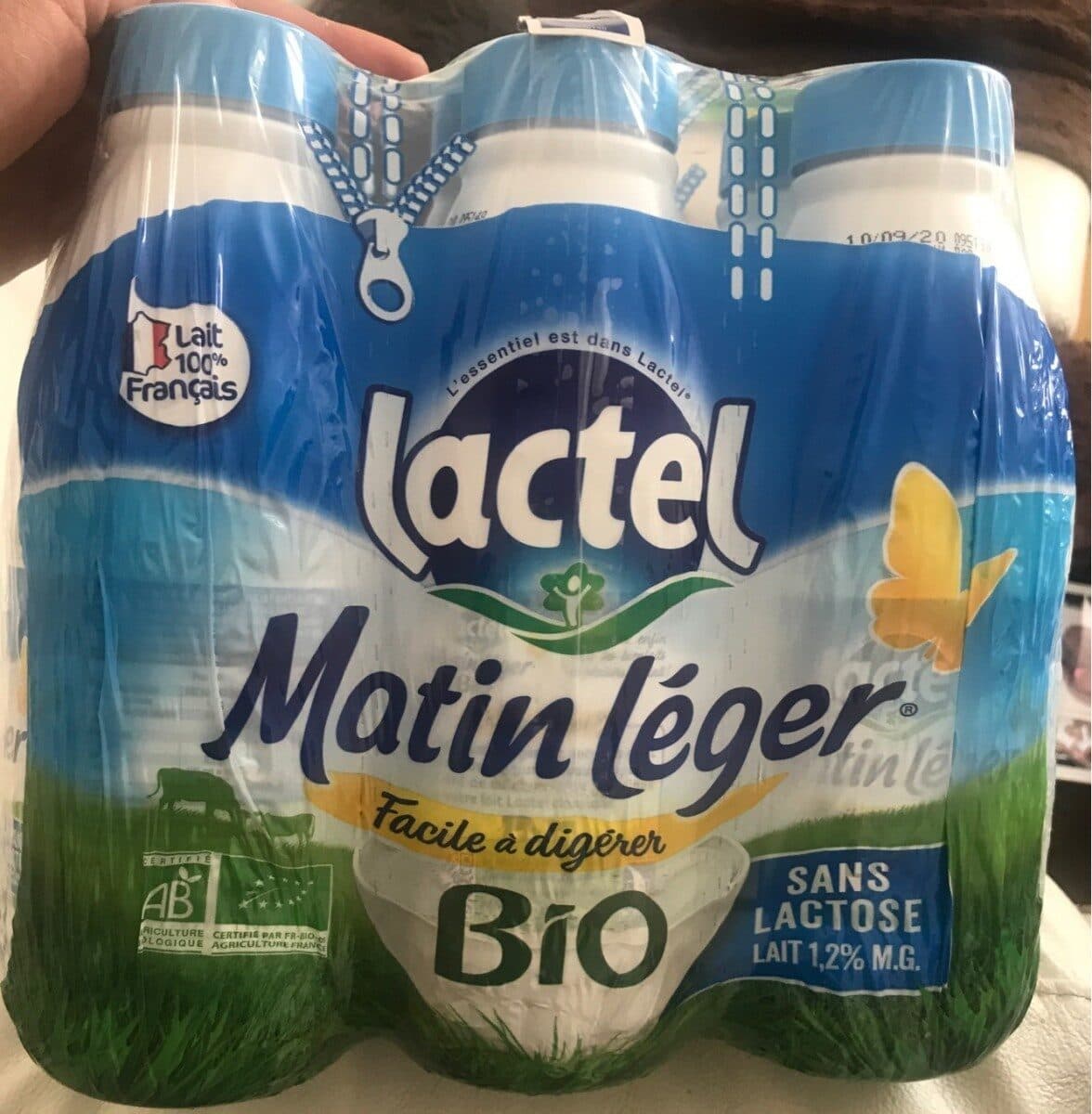 Lactel Matin Léger - Lait demi-écrémé bio packshot
