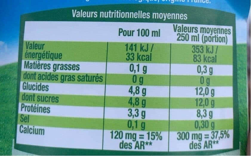Lactel Lait écrémé bio packshot