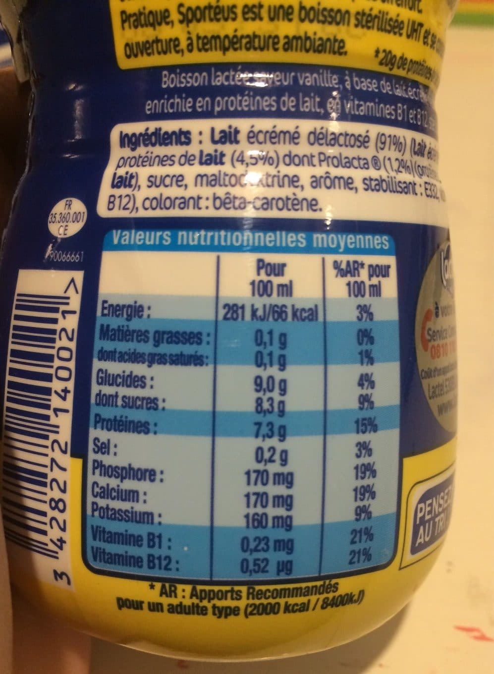 Lactalis SPORTÉUS packshot