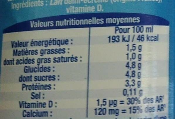 Lactel Demi-Écrémé avec Vitamine D packshot
