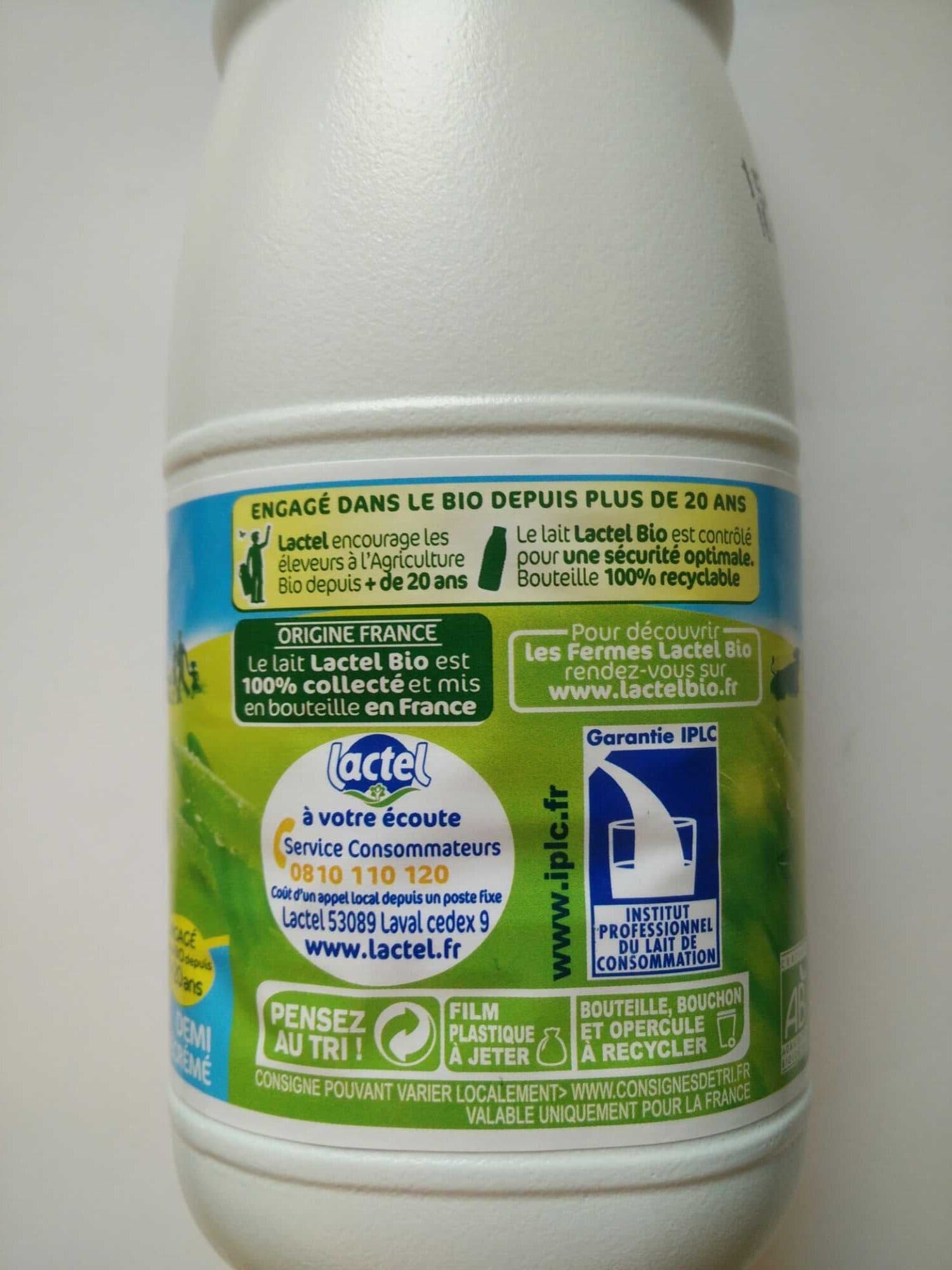 Lactel Lait Bio Demi-Écrémé packshot