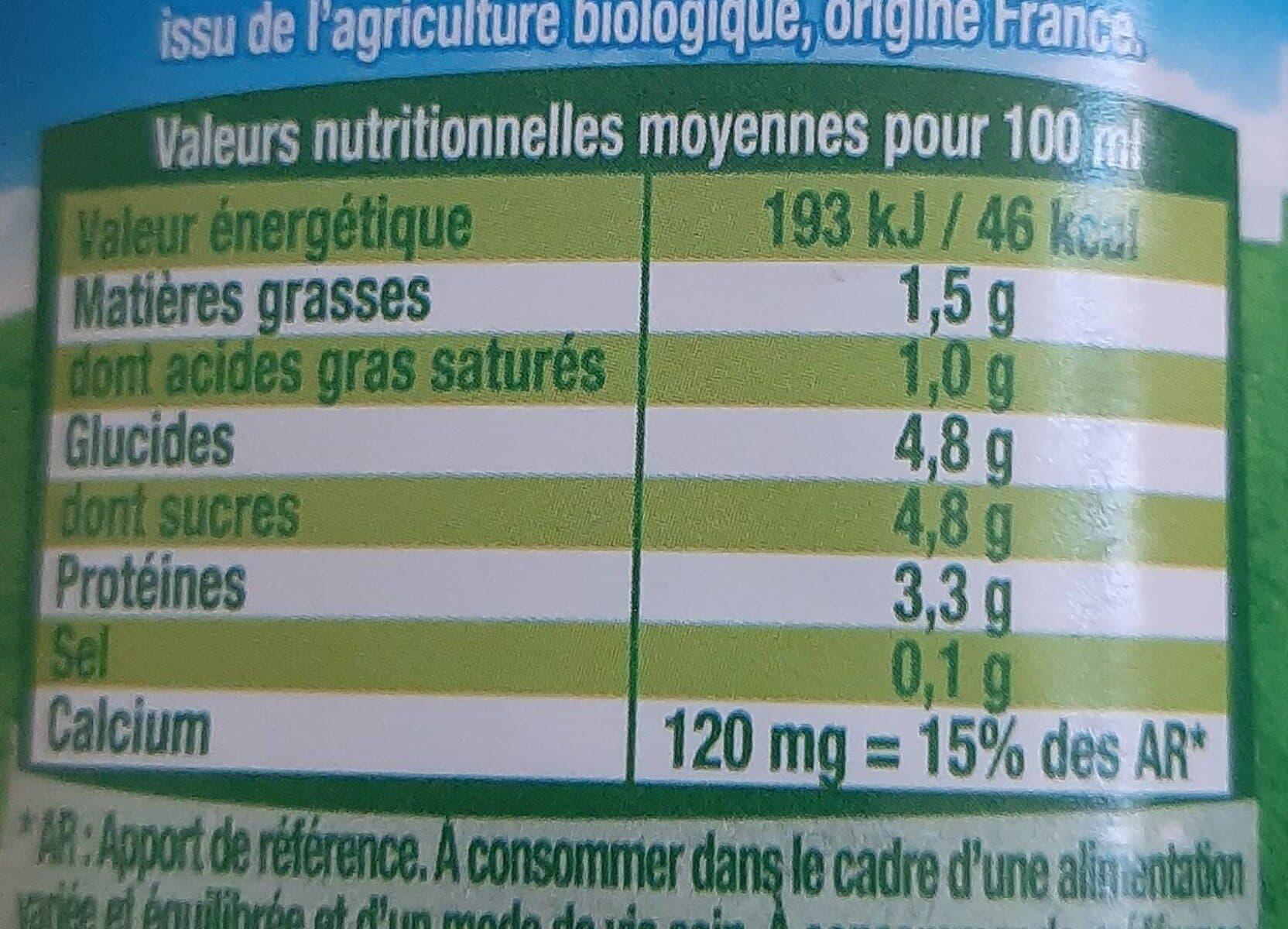 Lactel Lait Bio Demi-Écrémé packshot
