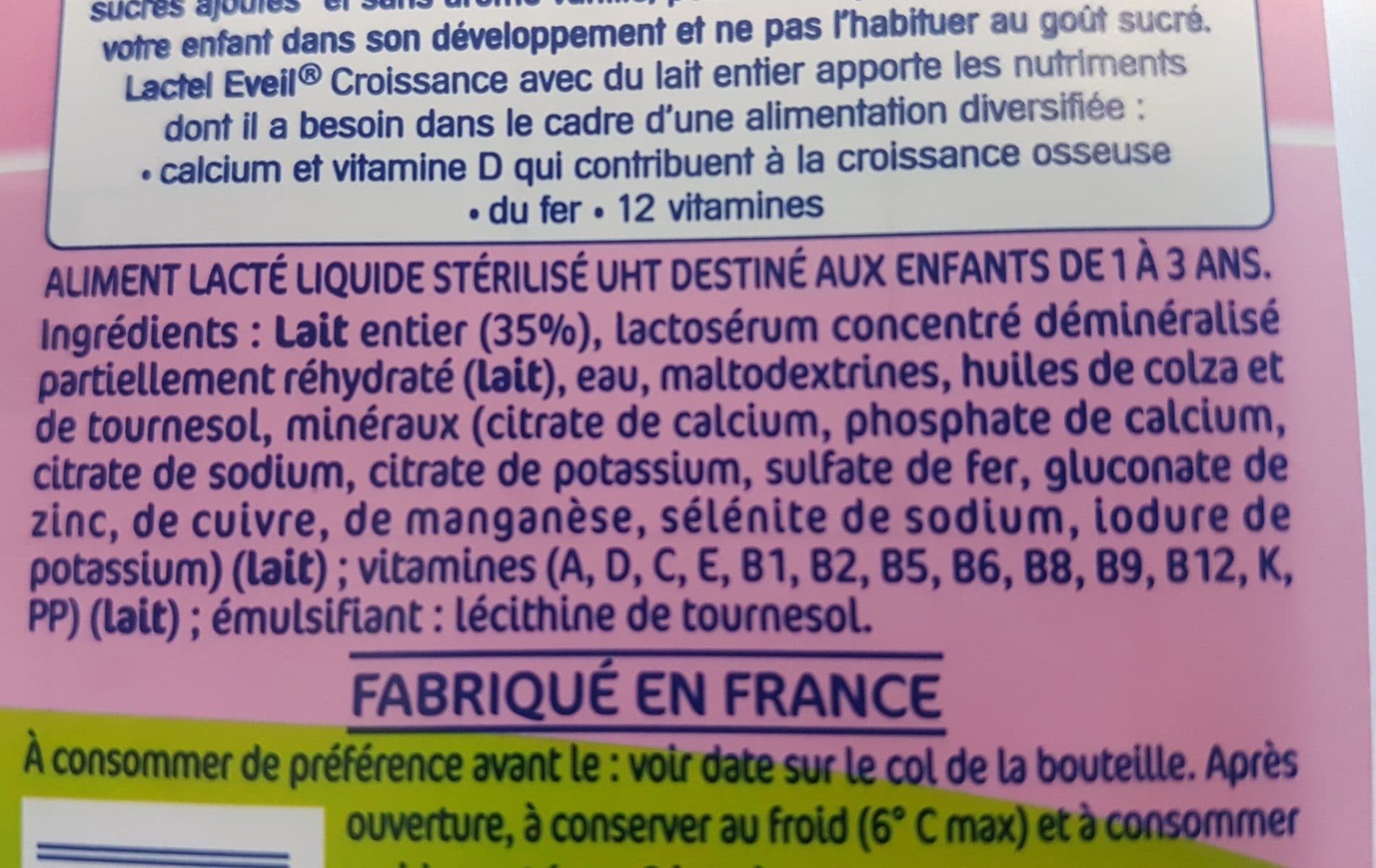 Lactel Lactel Eveil Bio Lait U.h.t. De 10mois à 3ans Bouteille 6x1l packshot