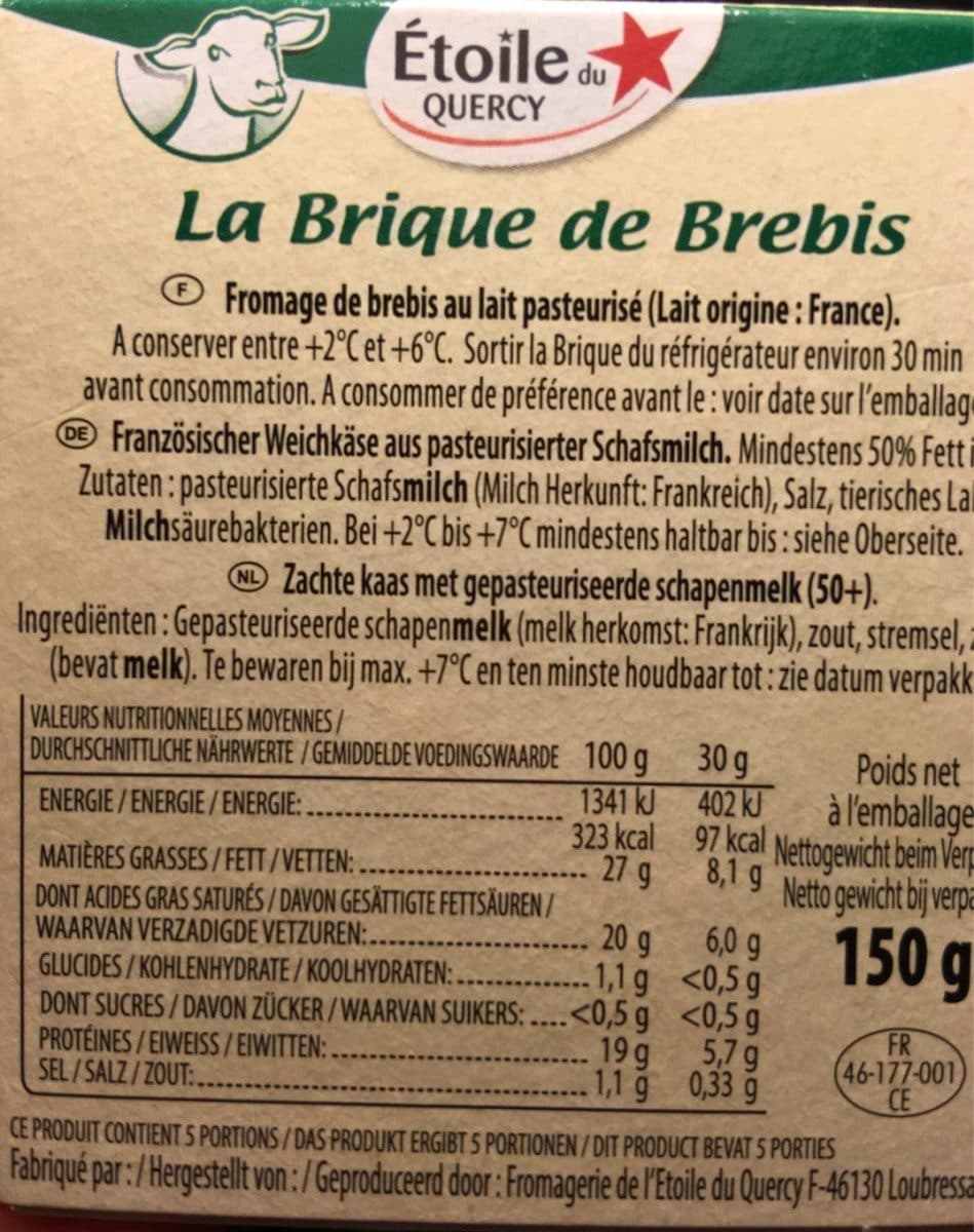 Lactalis La brique de brebis packshot