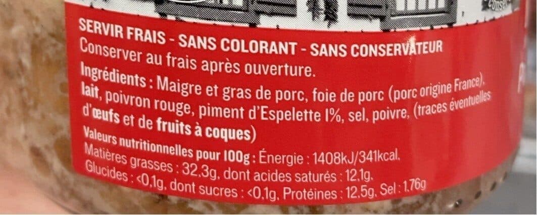 Maison Torres Pâté au piment d'espelette packshot