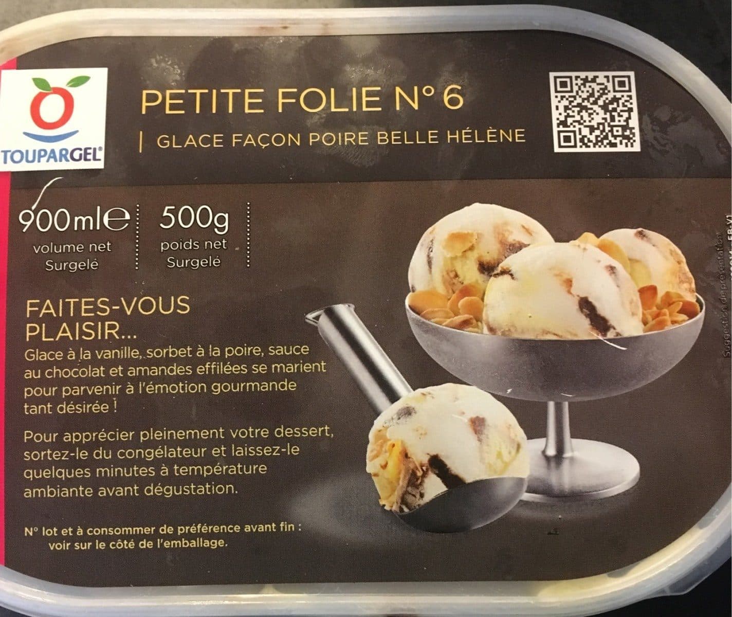 Toupargel Glace facon poire belle helene packshot