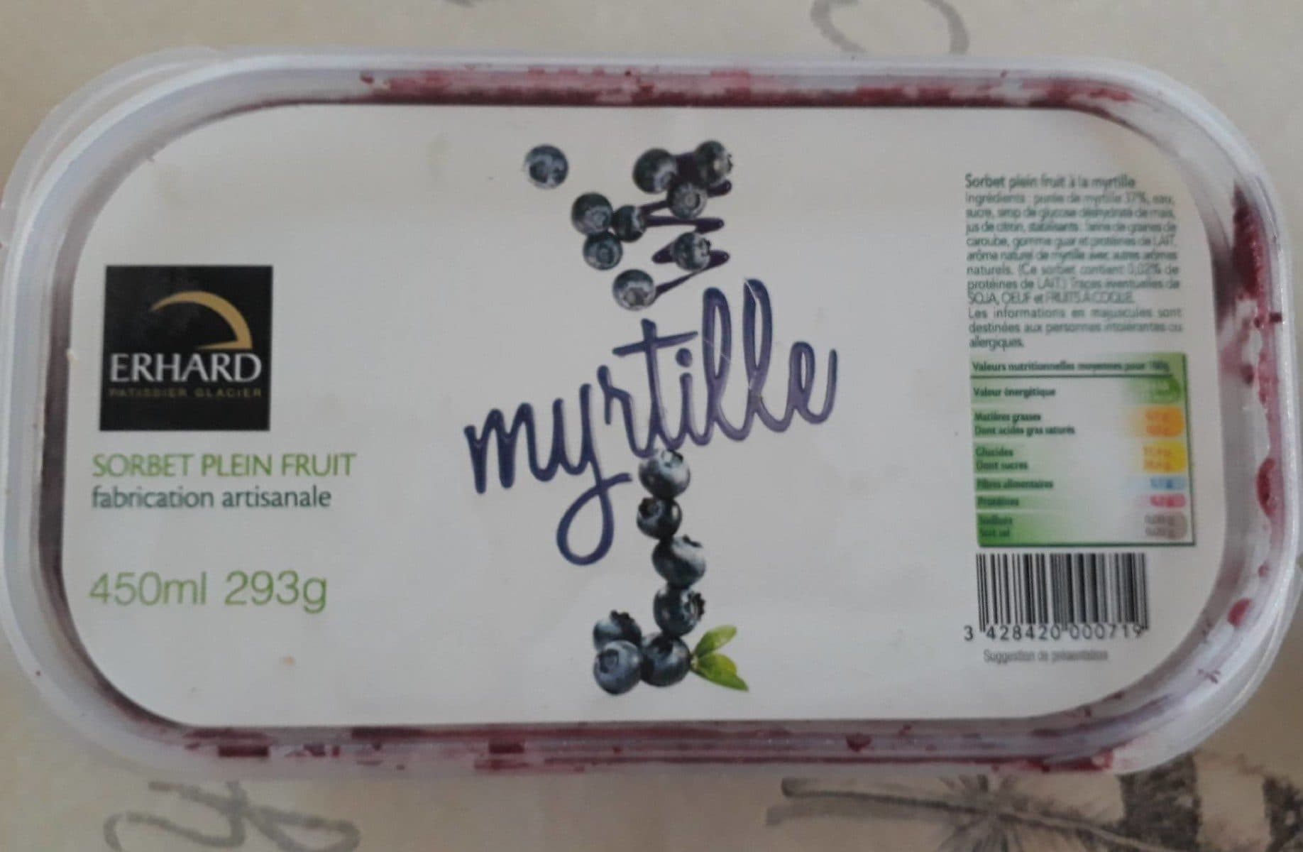 Erhard Sorbet myrtille packshot