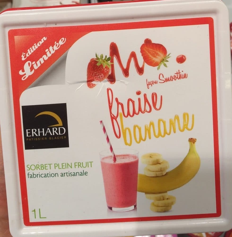Erhard Sorbet fraise banane façon smoothie packshot