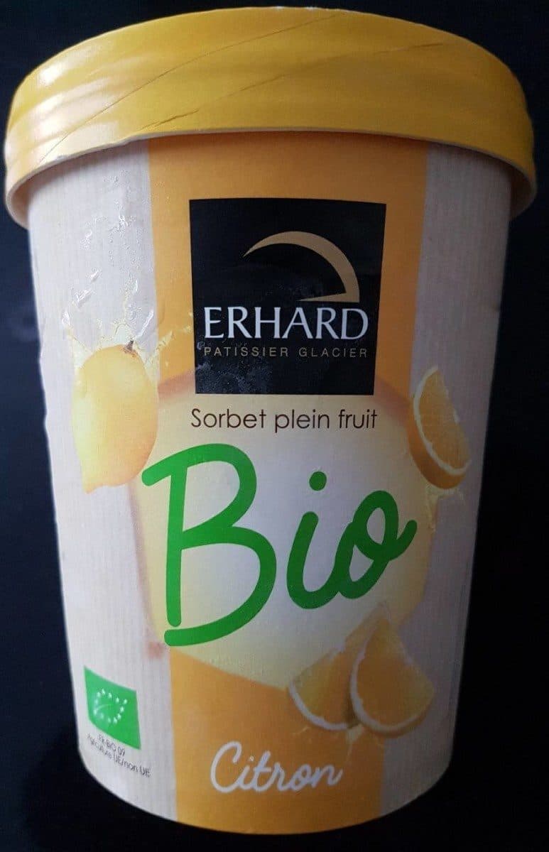 Erhard Sorbet plein fruit bio citron packshot