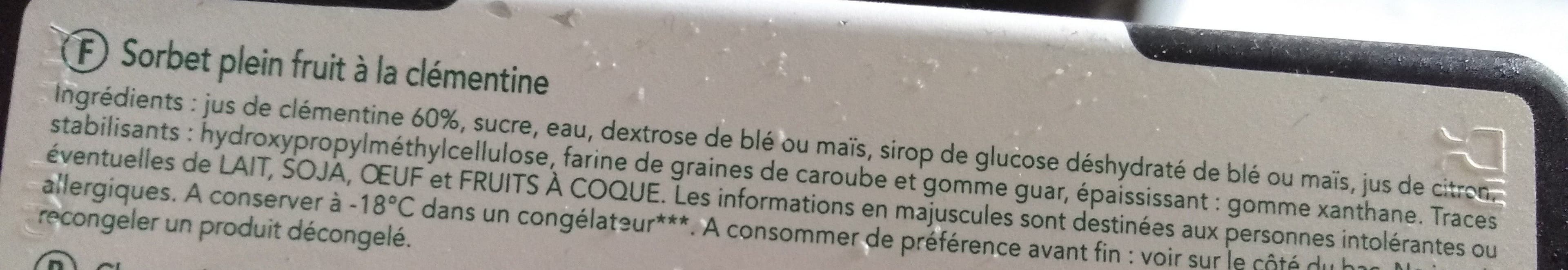 Erhard Sorbet plein fruit clémentine packshot