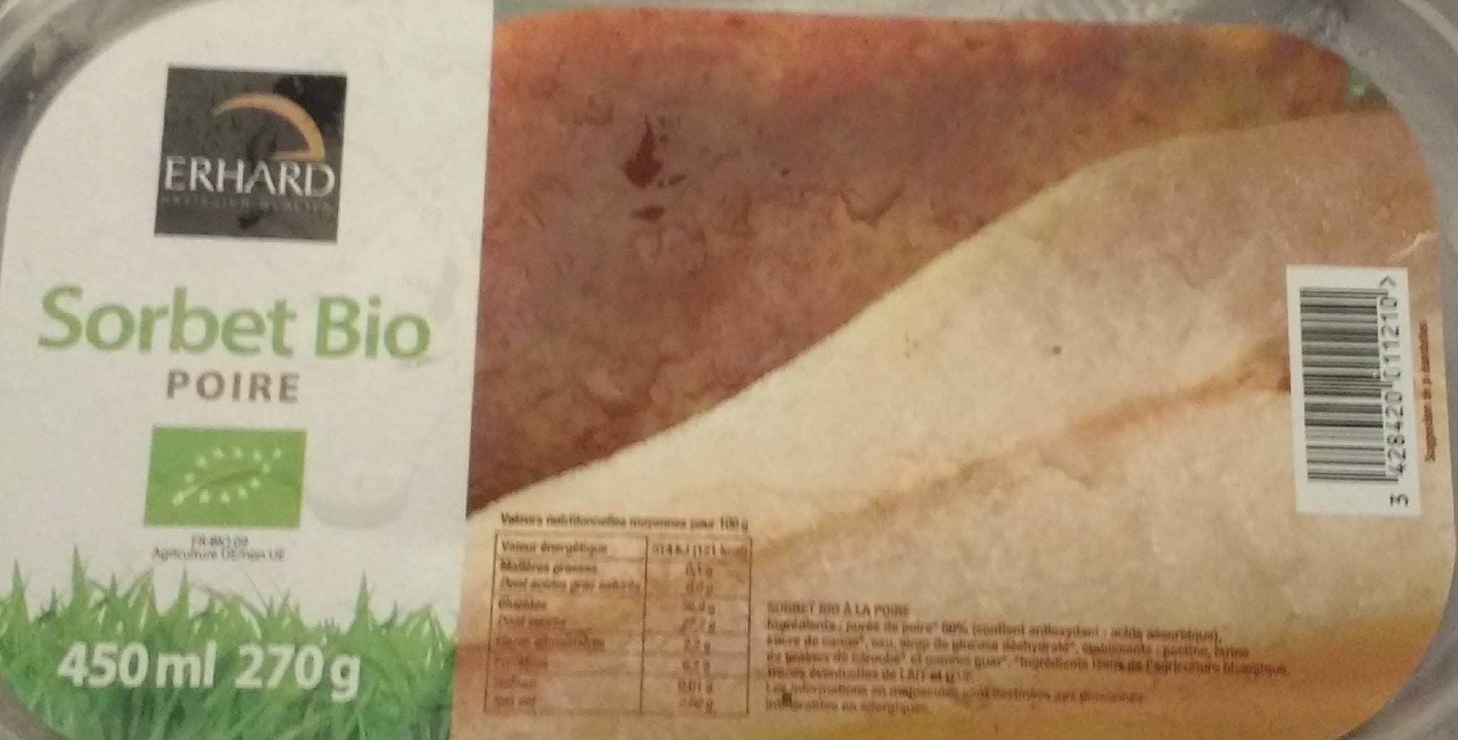 Erhard Sorbet bio poire packshot