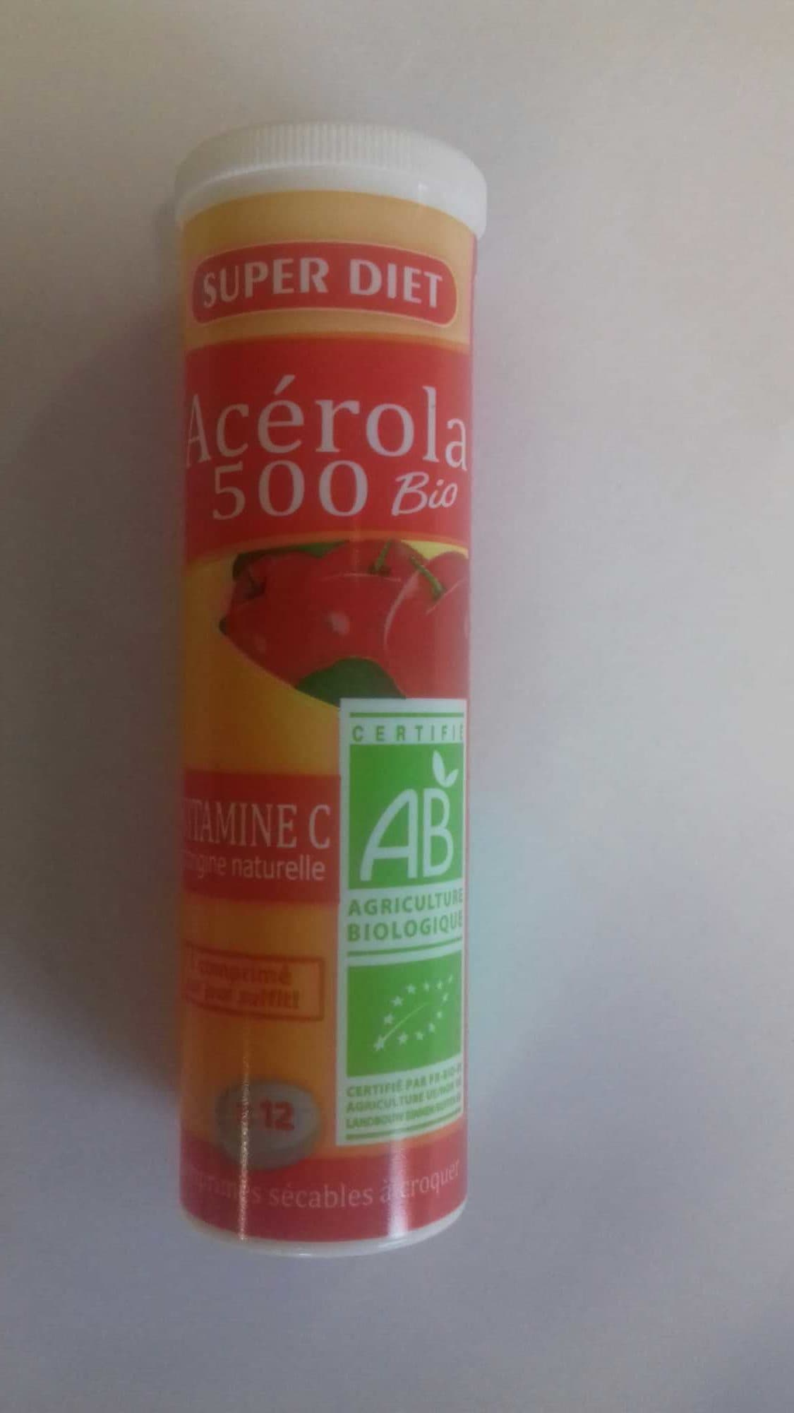 SUPER DIET Acerola 500 Bio - 12 Comprimés - Super Diet packshot