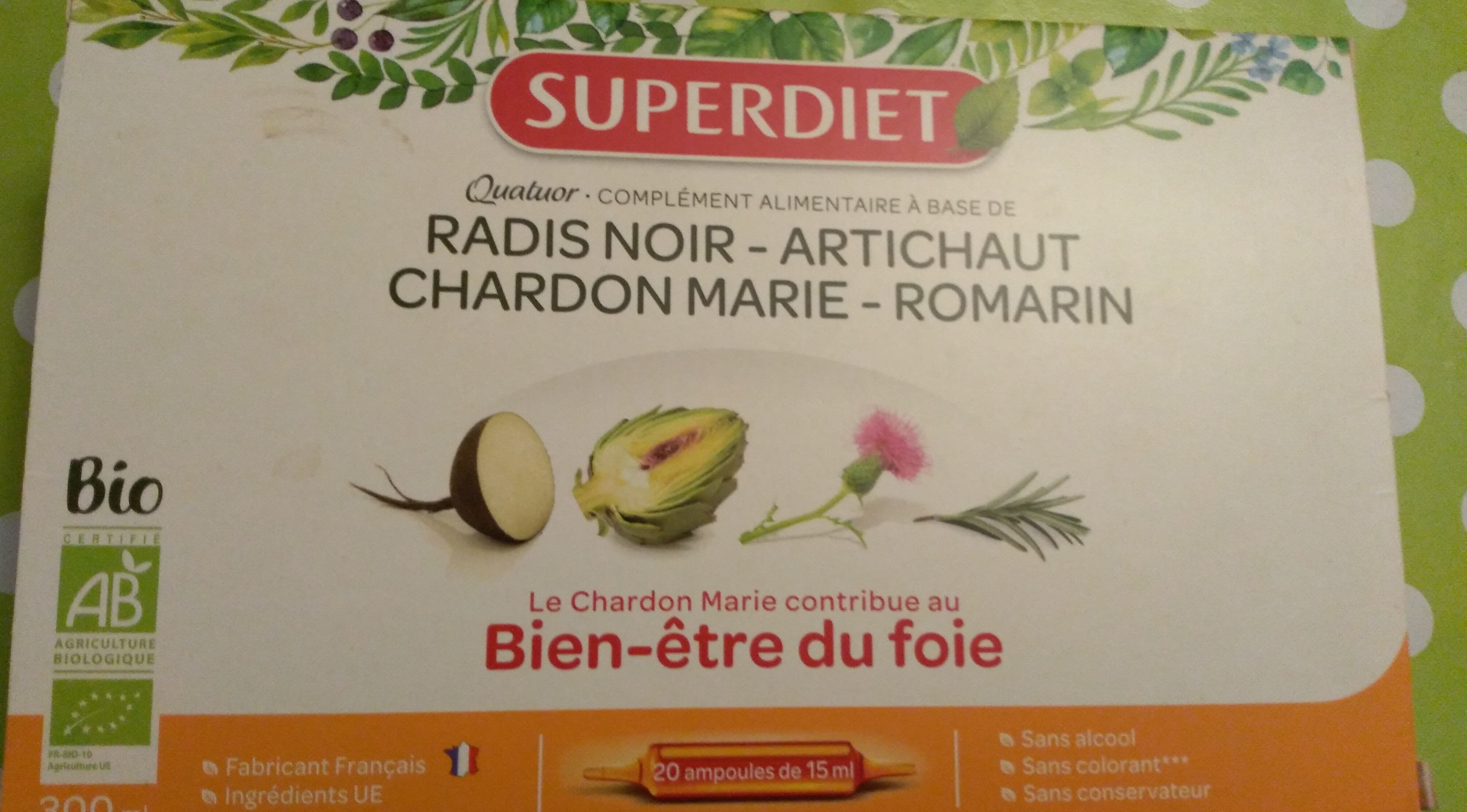 Super diet Quatuor Digestion Bio - 20 Ampoules - Super Diet packshot