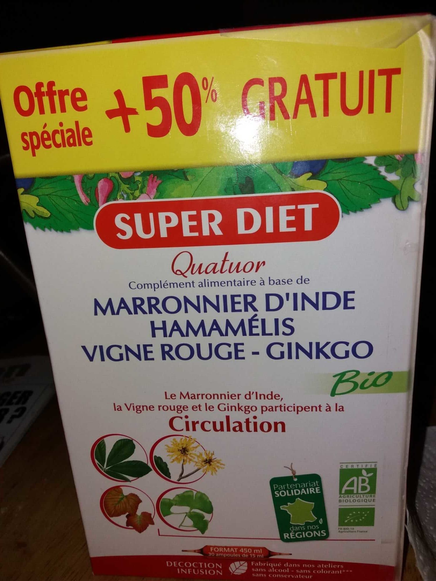 Super diet Super Diet Quatuor Circulation X30 Ampoules packshot