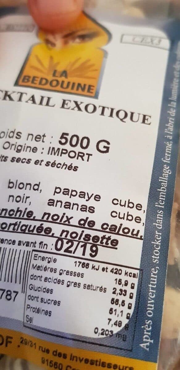 Open Food Facts Cocktail exotique packshot