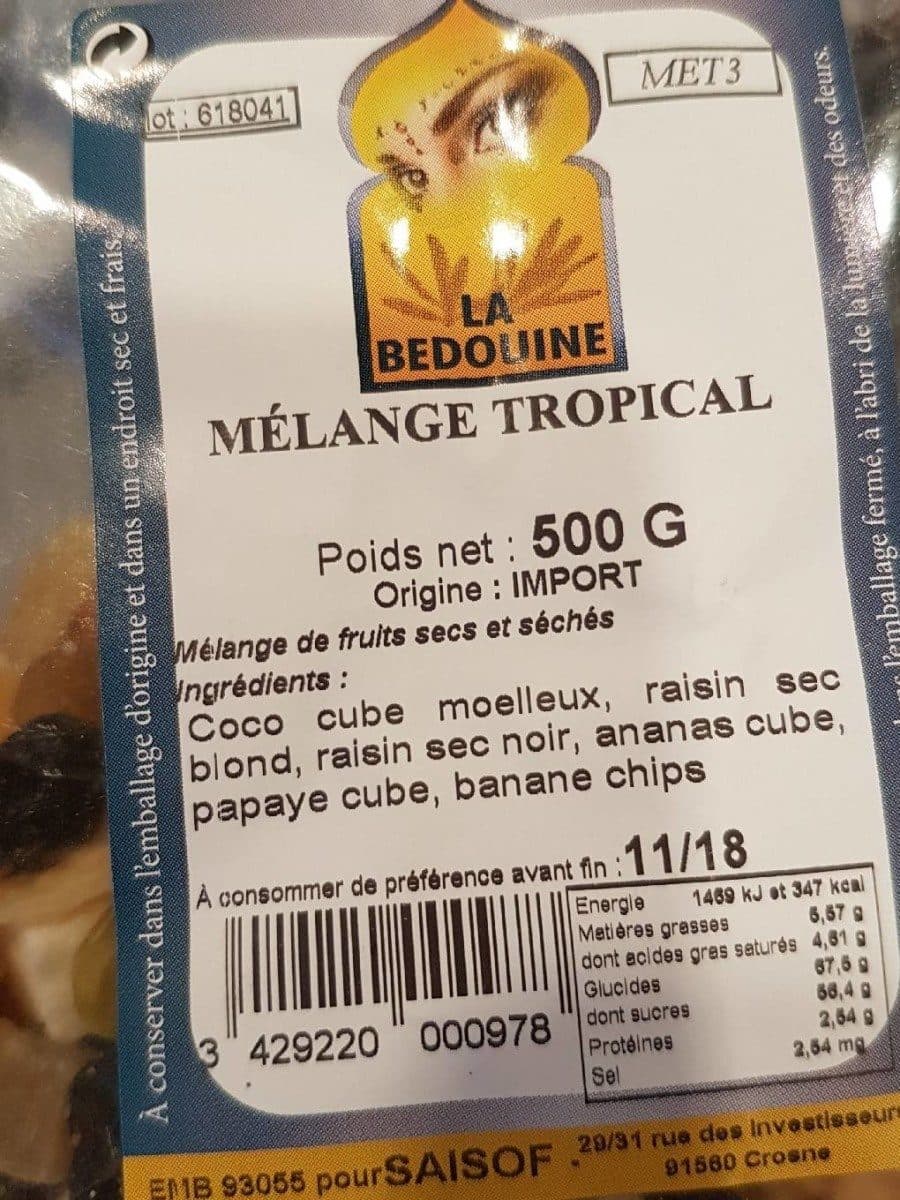 Open Food Facts Mélange tropical packshot