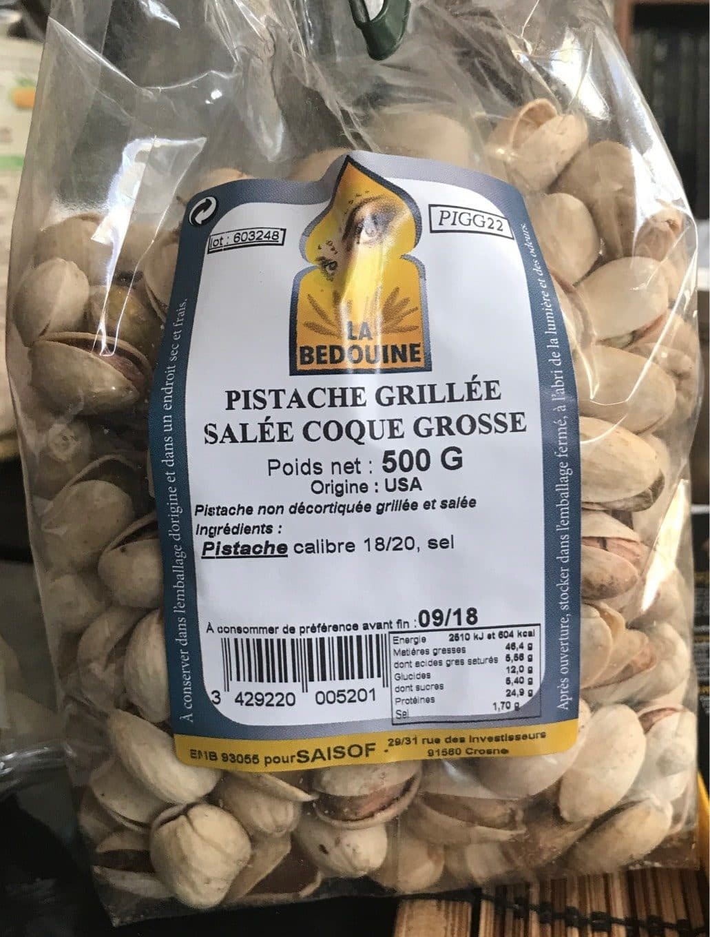 La Bedouine Pistache grillée salée coque grosse packshot