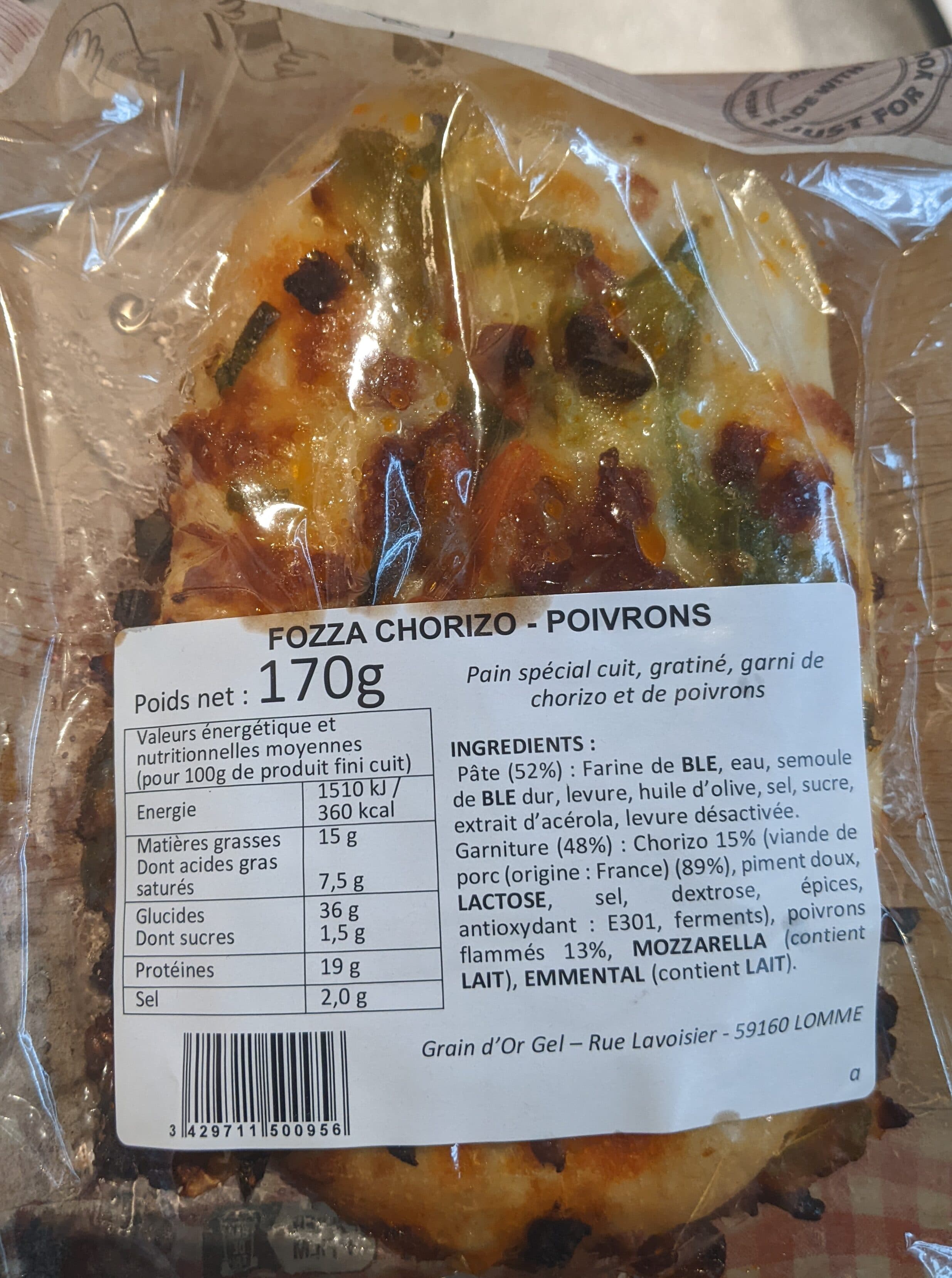 Grain d'Or Gel Fozza chorizo poivrons packshot