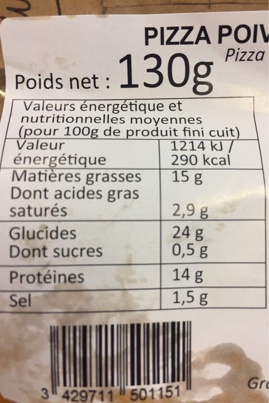 Franprix Grain D'Or Gel Pizza Poivrons Chorizo packshot