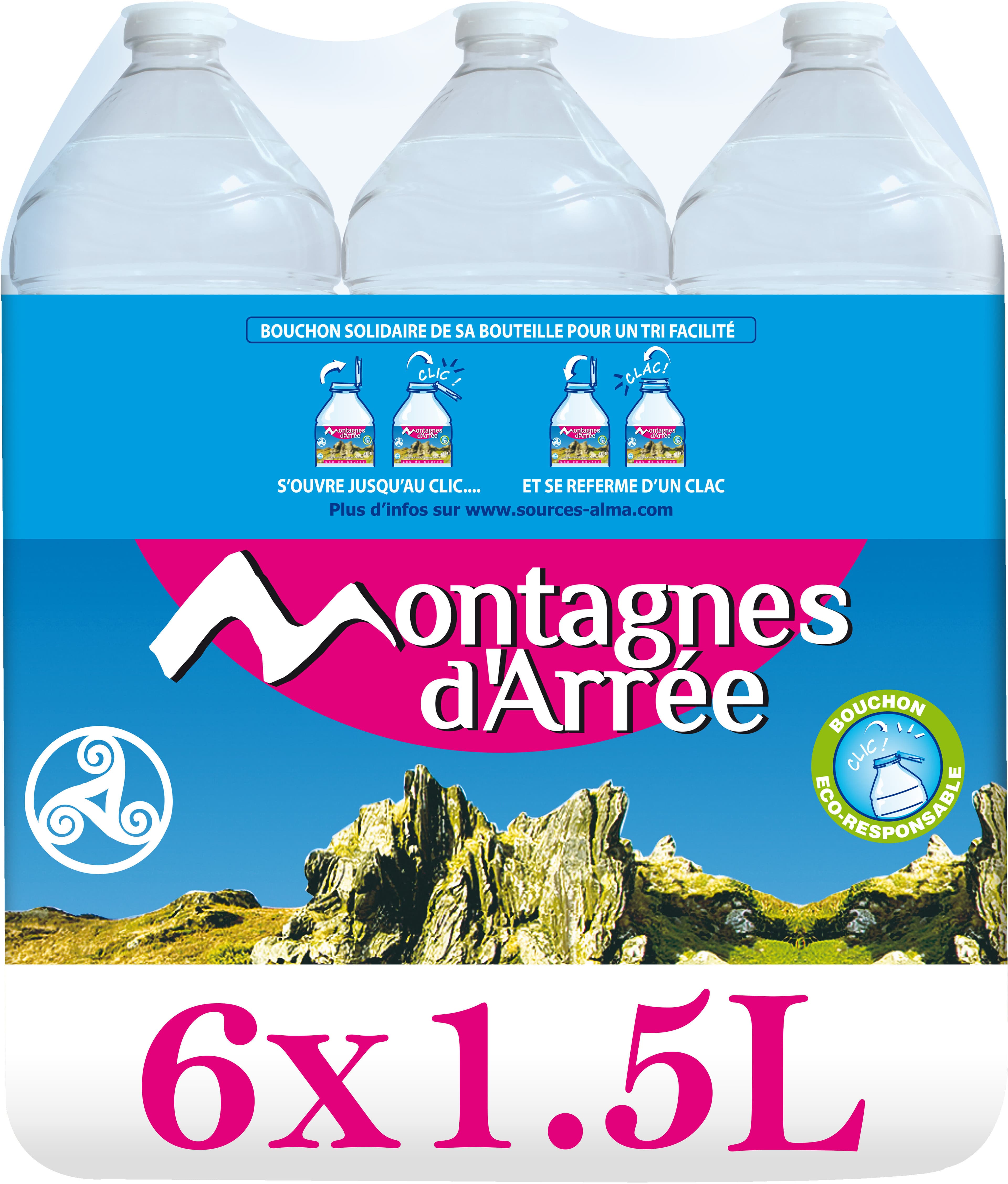 Montagnes d'arree MONTAGNES D'ARREE 1.5L x 6 Eau de source packshot